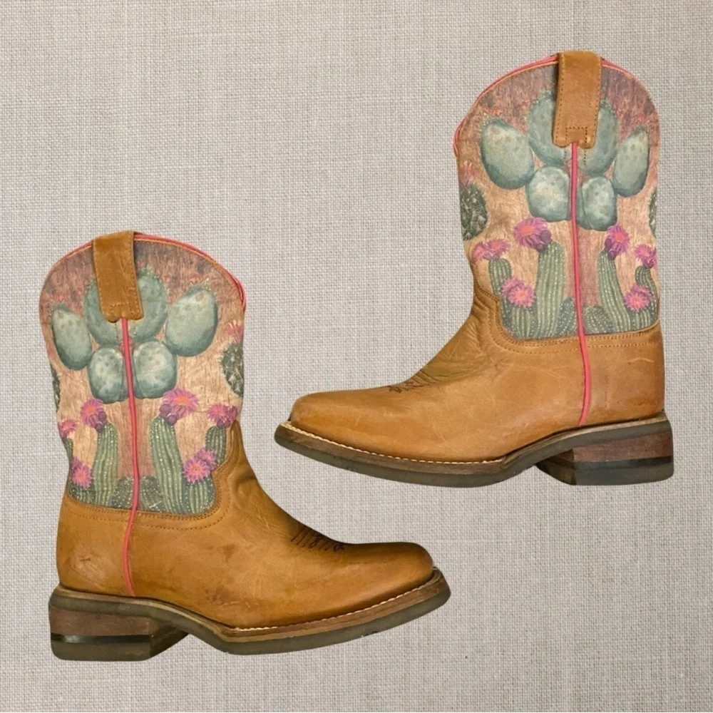 ROPER Big Girls Prickly Cactus Cowboy Boots